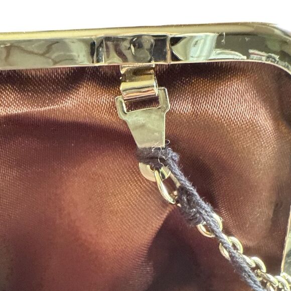 BCBGMaxAzria Retro Chevron Sequin Clutch with Silver Chain Strap‎ - Picture 8 of 8